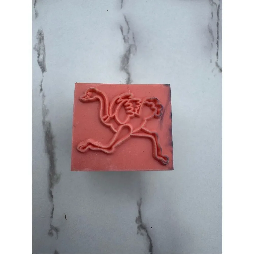 Cartoon Ostrich Rubber Stamp